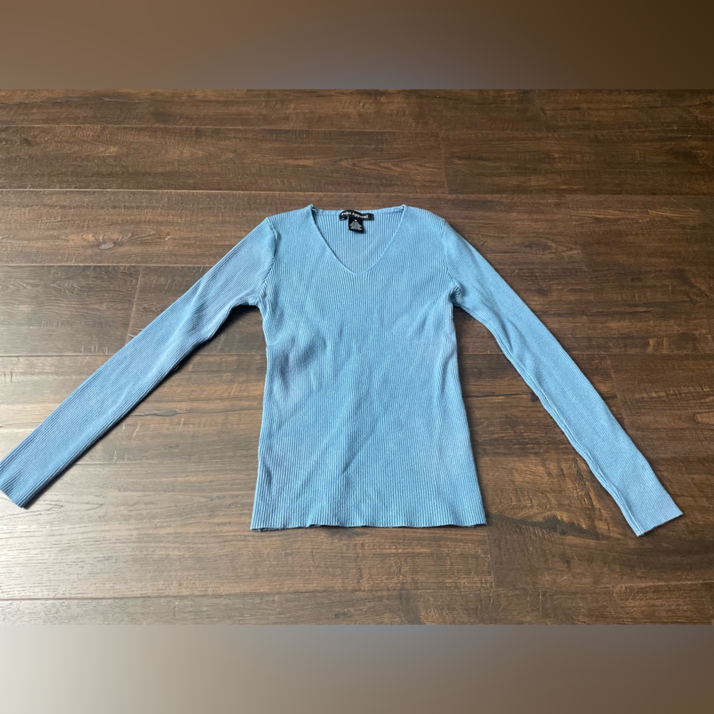 V-neck Viscose Rib Sweater #B21